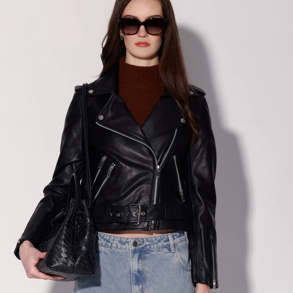 Walter Baker Black Allison Leather Jacket.